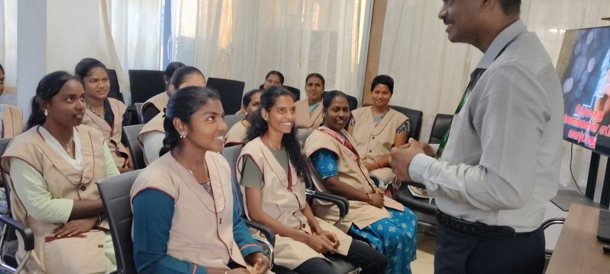 Life skills session — joyful learners with trainer